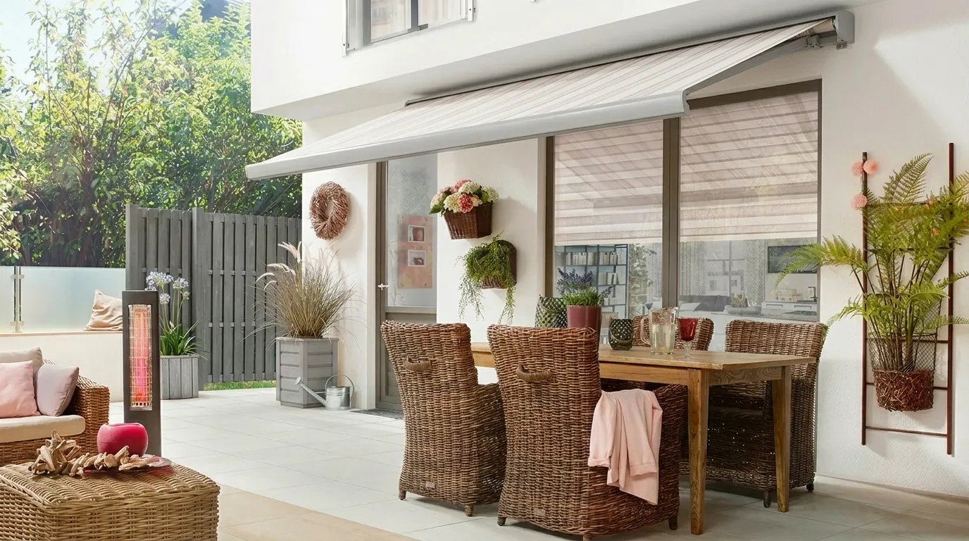 Nachher: Terrasse mit Markise