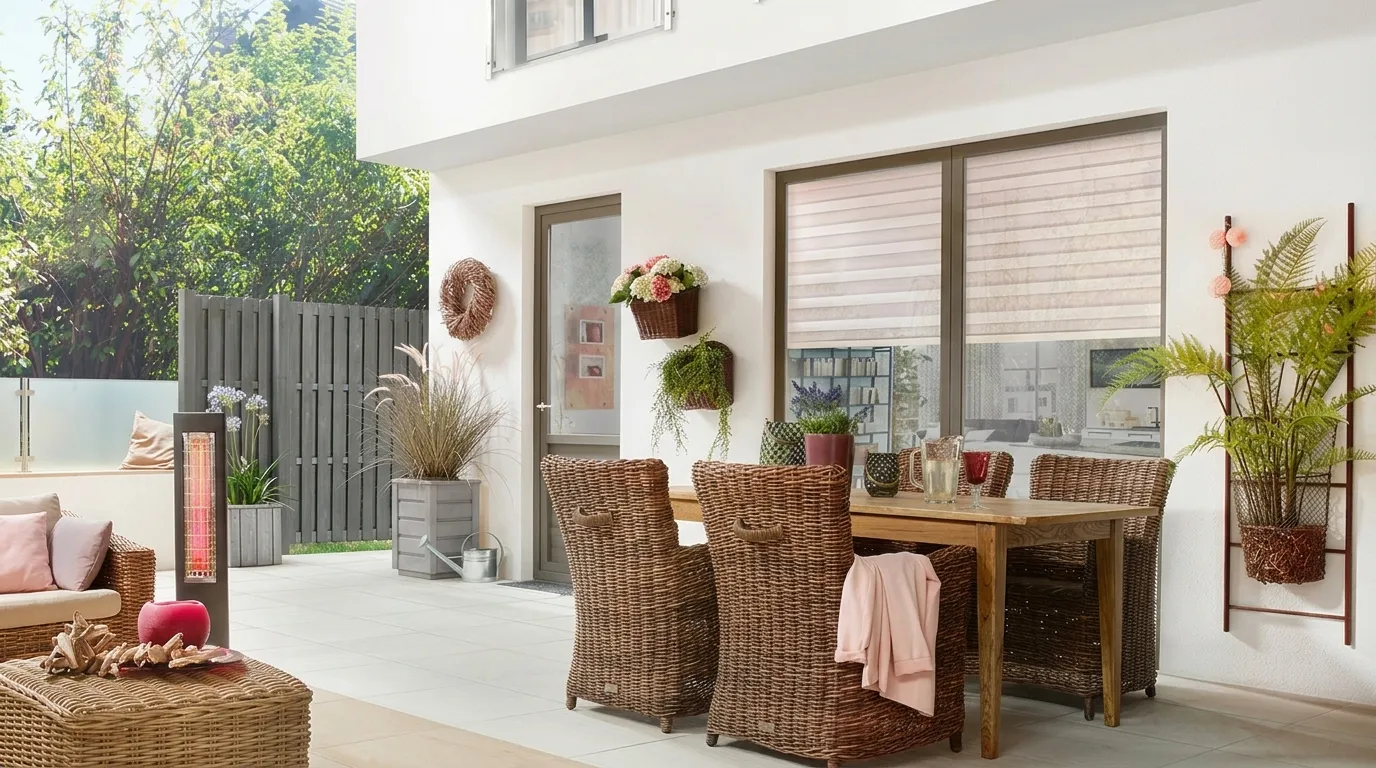 Vorher: Terrasse ohne Markise